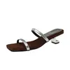 Nuevas Chanclas de Verano 2026 Talla Grande para Mujer, Casual, Cómodas, de Moda, con Punta Cuadrada y Tacón Alto, para Uso en Exteriores