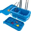 Balde multifuncional de três peças com paleta de cores pode inserir caneta balde para pintura gouache acrílica recipiente grande para lavar canetas de tinta