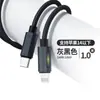 Cable de Carga Rápida Transfronterizo de 100W Luz Lateral Degradada Cable de Datos Trenzado Adecuado para Apple 16Pd Android Tipo-C Cable de Carga