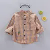 Camisa de Manga Comprida para Meninos Algodão Puro Fina Roupas Infantis de Primavera e Outono Jaqueta Infantil Camisa de Bebê com Desenho