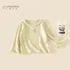 Camiseta de Manga Longa de Outono para Meninas 2026 Novo Estilo Top Elegante de Renda Infantil Camada Base Respirável para Bebês Primavera e Outono 5