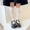 Calcetines para niños calcetines con lazo huecos de verano finos con zapatos pequeños de cuero calcetines de pantorrilla de princesa fabricantes al por mayor