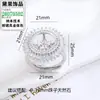 Brincos Pequenos de Pérola Estilo Chanel Tarrachas Vazias Cravejados com Diamante Redondo Retro de Alta Qualidade Conjunto de Três Peças Acessórios de Luxo Leve Temperamento Socialite