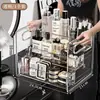 Organizador de Maquiagem de Mesa Acrílico Transparente Mesa de Maquiagem Caixa de Armazenamento para Perfume Skincare Esponja de Pó Batom