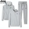 Sudadera con Media Cremallera para Hombre Estilo Nuevo 2026 Primavera y Otoño Holgada Tallas Grandes Ropa Deportiva Conjunto Casual de Tres Piezas