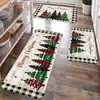 Alfombra de Piso de Terciopelo de Cristal de Dibujos Animados Navideños, Felpudo para Entrada de Casa, Felpudo Decorativo Navideño Antideslizante Absorbente de Agua