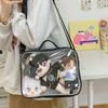 Mochila Bolsa de Dolor Chica Japonesa Versátil Básica 20cm Bolsa para Bebé Cruzada Casual Gran Capacidad Mochila Transparente Linda