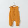 Mameluco para Bebé Estilo Nórdico Verano Gasa de Algodón Puro Transpirable Mameluco sin Mangas para Bebé Color Sólido Traje para Gatear