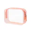 Bolsa de cosméticos de PVC gran capacidad estilo INS almacenamiento multifuncional con compartimentos separación seco/húmedo transparente impermeable bolsa de lavado