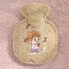 Bolsa de Agua Caliente Linda Antiexplosión Revestimiento de PVC Hogareña Linda Caricatura Felpa Bolsa de Agua Rellenable con Agua Caliente Calentador de Manos de Terciopelo de Oso