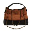 Bolso de Mano con Cadena Estilo Vintage Chic para Mujer, Bolso de Hombro Cruzado Acolchado de Gran Capacidad para Verano
