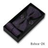 Pajarita para hombre, gemelos de bolsillo, 3 piezas, caja de regalo, traje de boda, accesorios para traje, pajarita roja en stock