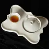 Colección de Elegantes Juegos de Té para el Hogar con Ceniza de Hierba de Tinta Barro Nuevo, Juegos de Té Kung Fu, Tazones con Tapa de Tres Talentos de Cerámica, Cafeteras y Tazas de Té