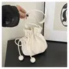 Bolsa Cubo Estilo Coreano con Cordón 2026 Verano Nuevo de Moda Color Sólido Simple para Viajar Gran Capacidad de Hombro Cruzado para Mujer