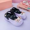 Sapatos Furados de Pano Cartoon Teamy Rab para Meninas Bico Redondo Francês Boca Rasa Fofos Roupa Externa Sola Macia Sensação ao Caminhar Mary Jane