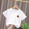 Camiseta de Algodón de Manga Corta para Niños Camiseta de Verano para Niñas Nuevo Estilo Estilo Occidental para Estudiantes de Primaria