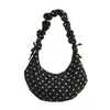 Bolso de axila plisado de lunares estilo coreano de nicho para mujer, principios de otoño, gran capacidad, elegante, versátil, sensación de alta gama, bolso de hombro y cruzado