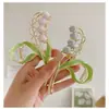 Flor de Lírio-do-vale super temperamento de fada presilha grande de alta qualidade feminina nuca outono tudo-combina grampo tubarão acessórios de cabelo