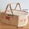 Caja de regalo de fruta de durazno tejida de bambú cesta de bambú embalaje Caja de regalo de fruta de durazno Fenghua Yangshan cesta de bambú en stock venta al por mayor