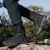 Botas de senderismo nuevas y modernas, zapatos de escalada altos para exteriores, botas de trabajo para hombre, botas de combate, negro transfronterizo