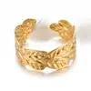 Pulsera transfronteriza oceánica europea y americana con palmera, estrella de mar, concha, diseño único y moderno, pulsera abierta en forma de hoja