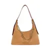Bolso tote de ante transfronterizo de gran capacidad, un bolso de cadena elegante y lujoso con un toque vintage, perfecto para ir al trabajo y para uso casual