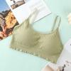 Verão cor sólida sem fio alça de menina costas bonitas lingerie estudante sem costura confortável roupa íntima para casa atacado de fábrica