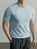 Camiseta Hengyuanxiang 100% Algodão Masculina Manga Curta Verão 2026 Novo Estilo Básico Gola Redonda Cor Sólida Camiseta Roupa Masculina Camiseta