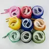 Zapatos Blancos de Degradado Colorido con Estampado de Patrón Arcoíris de Doble Capa, Cordones Brillantes, Cordones Multicolor al por Mayor Personalización