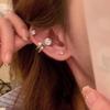 Pendientes de clip para oreja con circonitas superbrillantes y bombillas pequeñas, únicos, hermosos, de alta gama, ligeros, de lujo y elegantes, para mujer.