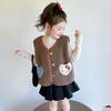 Colete de Lã para Meninas Outono e Inverno Novo Estilo Bebê Menina Estilo Desenho Animado Jaqueta Colete Infantil Casual Quente Inverno