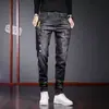 Jeans Rotos Elásticos para Hombre, Estilo Delgado de Verano, Nuevo 2025 Ajuste Delgado, Pantalones Largos Casuales de Moda para Hombre