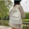 Mochila Estilo Coreano Simples Grande Capacidade Mochila Harajuku Aluno do Ensino Fundamental Aluno Universitário Mochila do Ensino Médio Mochila Masculina Aluno do Ensino Médio Cor Sólida