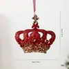 Juego de Adornos Navideños Translúcidos Rojos y Dorados, Combinación de Colgantes Navideños Acrílicos con Purpurina Vintage, Accesorios para Decoración de Árbol de Navidad