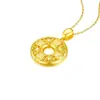 Nuevo Collar con Colgante de Paz de Filigrana Hueca de Cobre Chapado en Oro Vietnamita Transmisión en Vivo Comercio Electrónico Fábrica Venta al por Mayor