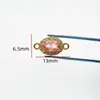 Color Duradero Oro de 18 Quilates Circonita Oval Doble Colgante Joyería Hecho a Mano DIY Pulsera Collar Pulsera de Cuentas Accesorios Materiales