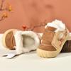 Sapatos infantis para meninos de 0 a 1 a 3 anos de idade 2 sapatos de bebê de outono e inverno para crianças, sapatos de algodão acolchoados com forro de lã antiderrapante e sola macia