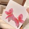 Pendientes de Mariposa con Color Gradiente Estilo Coreano, Pendientes Exagerados y Dulces de Resina con un Corazón Femenino, Populares en Línea, Pendientes de Temperamento Único y Súper de Hada