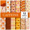 12 Folhas/Pacote Compra Direta Transfronteiriça Alta Qualidade Padrão Laranja Estilo Fofo Papel para Material de Diário Papel de Fundo Mais Vendido