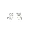 Aretes de Oso de Plata Esterlina 925 con Circonita Micro-incrustada para Mujer Coreanos de Alta Gama Personalidad Lindo Dulce Estudiante Arete Elegante