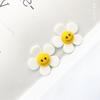 Acessórios Explosivos Acrílico Transparente Camada Dupla Estéreo Coreano Flor Sorridente DIY Headwear Brincos Chaveiro de Celular