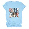 Amazon eBay site independente moda casual feminina dia de jogo luva de beisebol camiseta gola careca manga curta