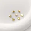 Banho de Cobre Ouro Real 18K Ouro Claro Formato Especial Contas Espaçadoras de Pedrinhas Pedra Oval Contas Planas Material para Artesanato DIY
