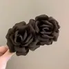 Clip de Plátano de Flor de Lunares Rosados de Otoño e Invierno Coreano Nuevo Clip Vertical Clip Horizontal de Cola de Caballo Elegante Nicho Accesorio para el Cabello