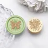 Sello de cera transfronterizo con cabeza de cobre con patrones de luna, rosa y mariposa, cabeza de sello universal, accesorio de decoración para invitaciones de boda