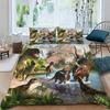 Funda Nórdica con Estampado de Dinosaurios Jurásicos Traje de Ropa de Cama de Fauna de la Jungla Juego Decorativo de Tres Piezas para Dormitorio