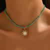 Collares Europeos y Americanos de Moda con Cuentas Pequeñas, Estilos Variados de Colgantes de Estrella, Luna, Sol, Mariposa, Ojo de Diablo, Collares Multicolor en Stock para Mujeres