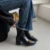 Botines AII GUIFEI de estilo francés con punta fina y tacón grueso para mujer, nuevo modelo otoño 2026, cremallera trasera, ajuste ceñido, botines cortos