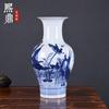 Adornos de jarrón de cerámica loto pez tallado a mano botella grande Guanyin arreglo floral decoración de piso flor al por mayor