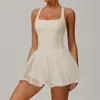 Vestido ecológico de dos piezas falsas transpirable de malla de secado rápido para correr anti-rozaduras falda de tenis 9091